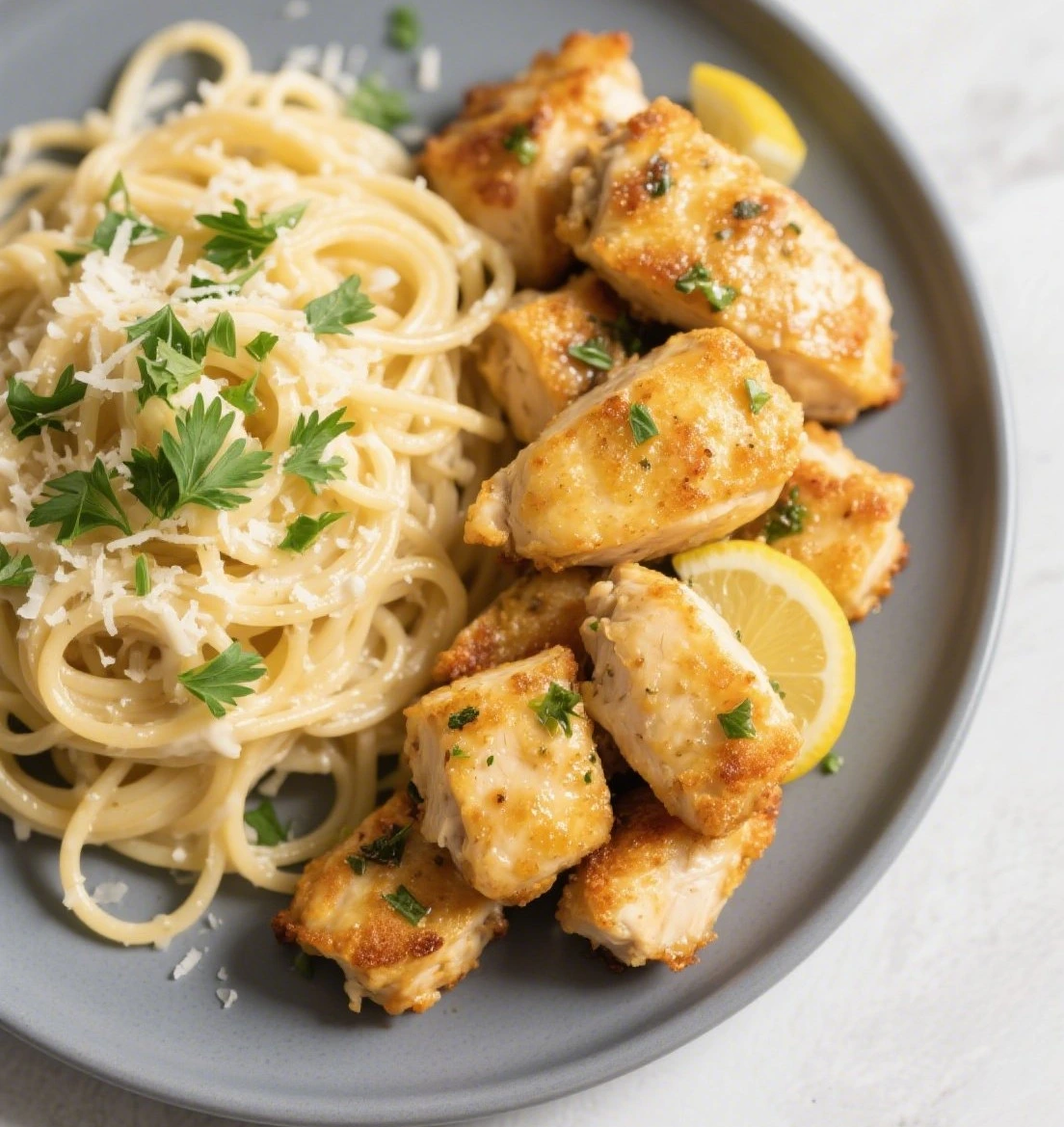 Thumbnail for Lemon Garlic Butter Chicken with Creamy Parmesan Pasta