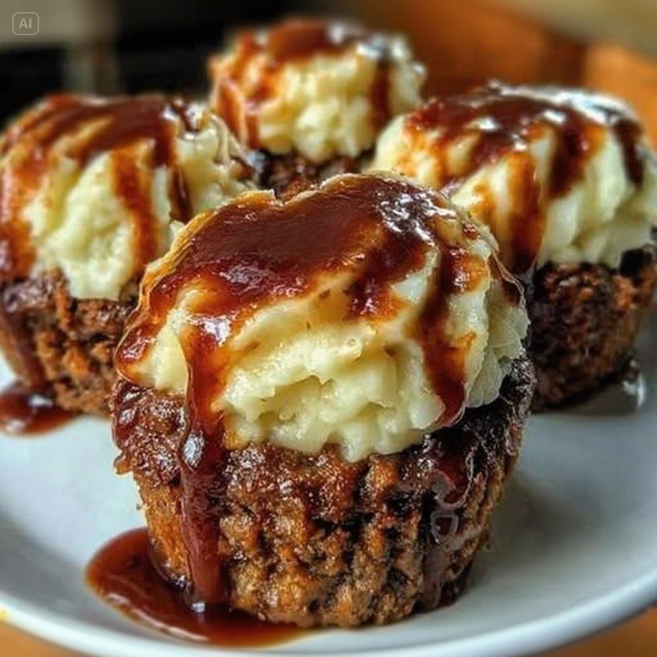 Thumbnail for Smoky Bourbon BBQ Meatloaf Cupcakes with Mashed Potato Frosting