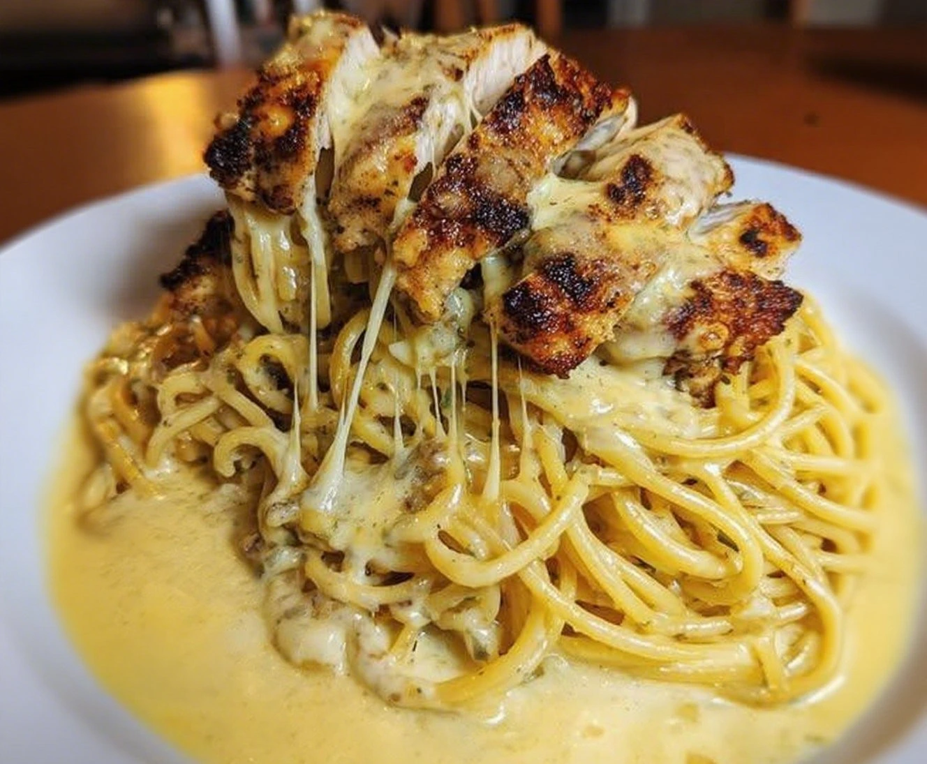 Thumbnail for Creamy Cajun Chicken Spaghetti with Garlic Mozzarella Sauce