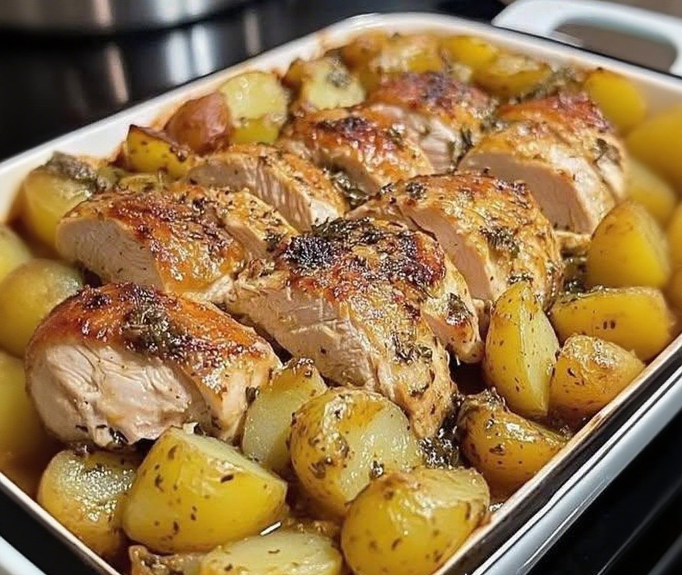 Thumbnail for Chicken and Potatoes with Garlic Parmesan Cream Sauce