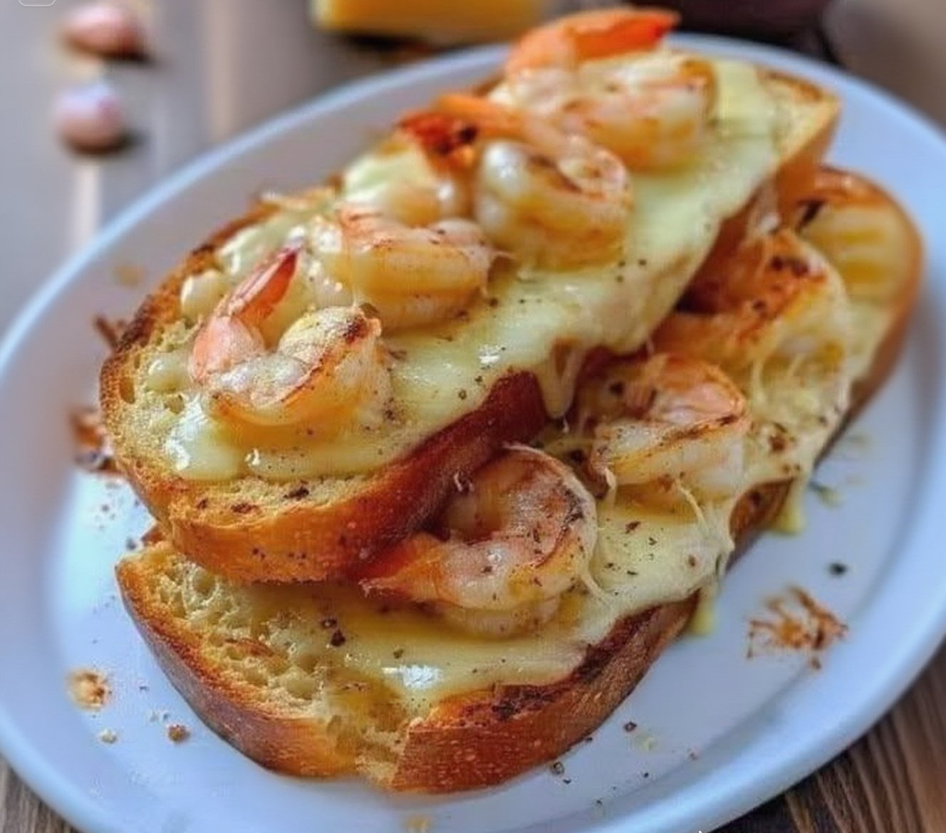 Thumbnail for Cheesy Garlic Bread Shrimp Grilled Cheese