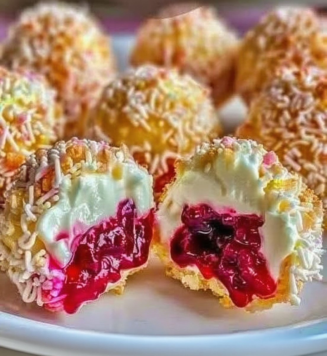 Thumbnail for Cream and Berry Pastry Balls: A Delightful Bite-Sized Dessert