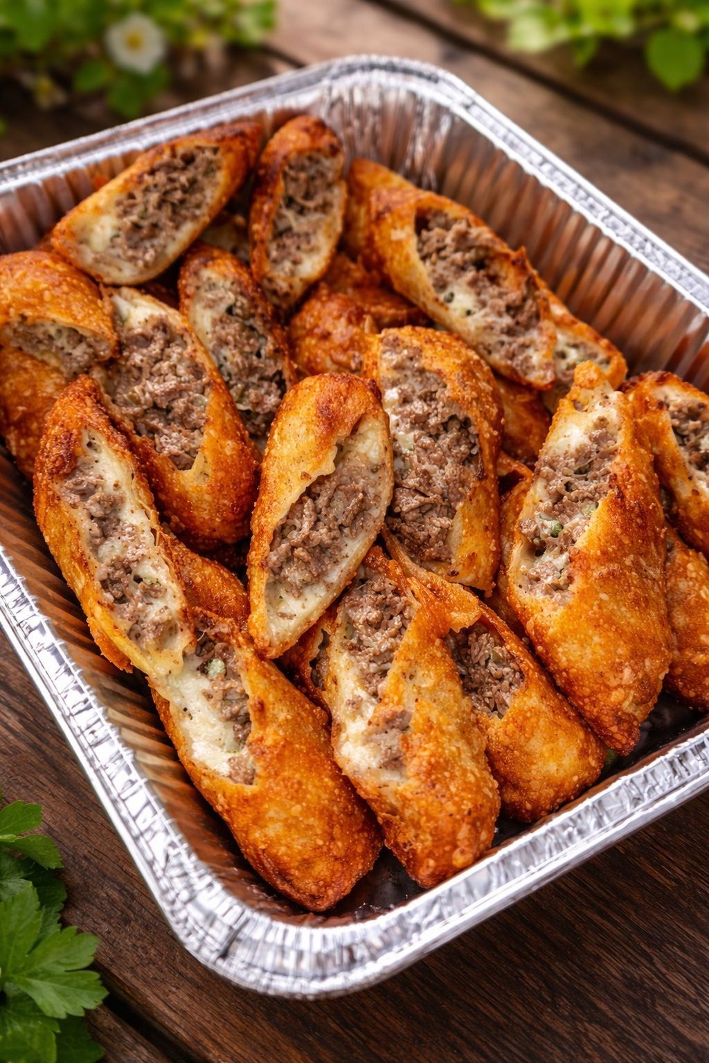 Thumbnail for Crispy Beef and Cheese Stuffed Rolls
