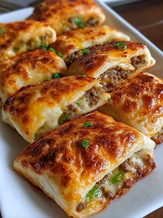 Thumbnail for Cheesy Beef Puff Pastry Pockets