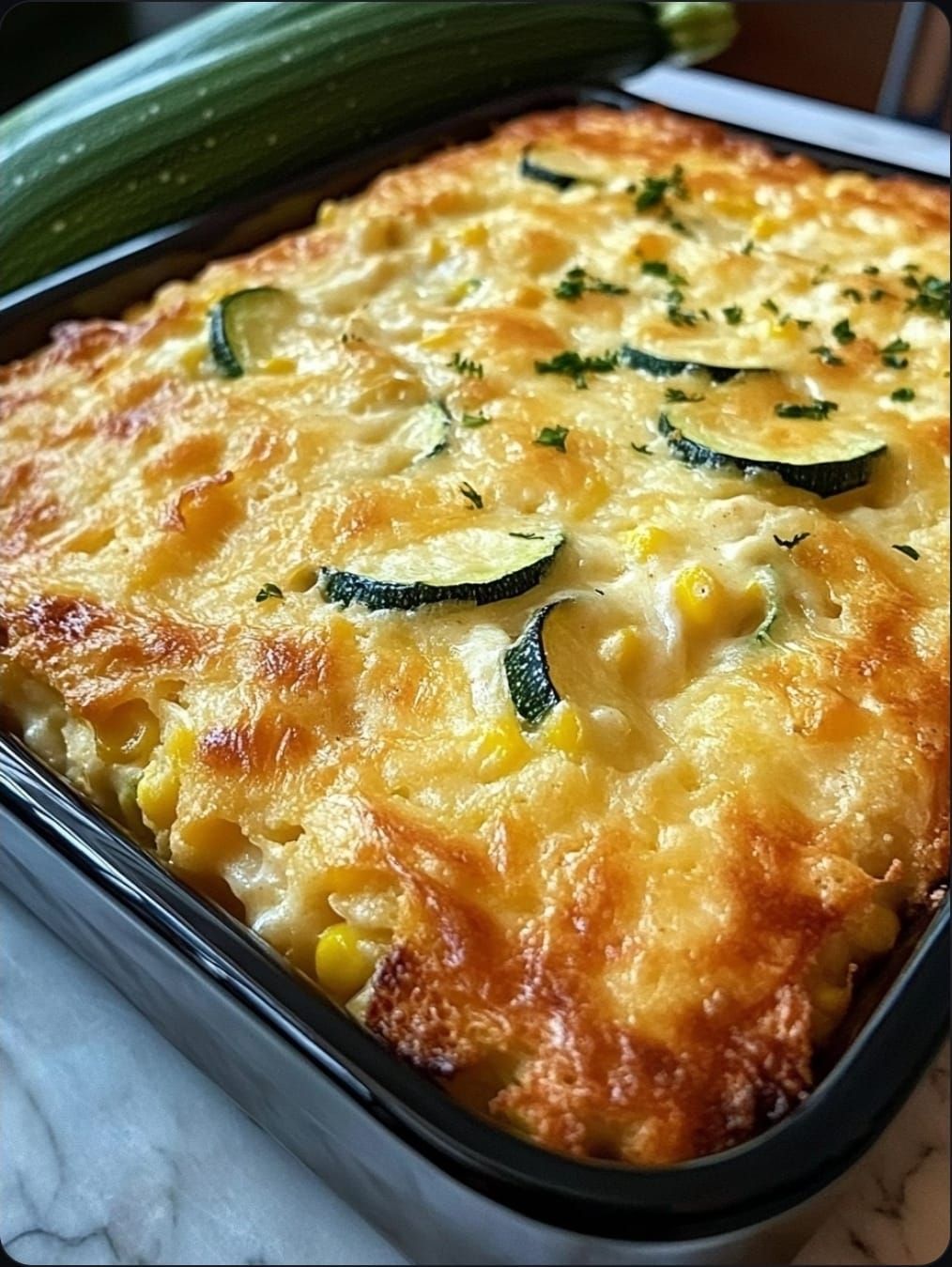 Thumbnail for Cheesy Zucchini Cornbread Casserole