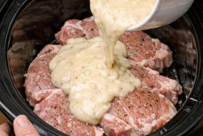 Thumbnail for Slow Cooker Pork Chops with Creamy Mushroom-Onion Sauce