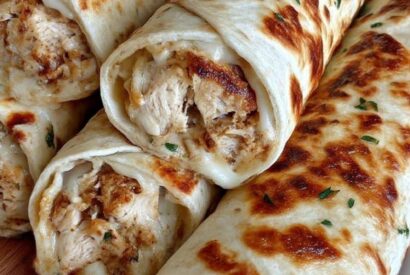 Thumbnail for Grandma’s Cozy Cheesy Garlic Chicken Wraps