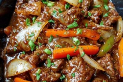 Thumbnail for Easy Crockpot Pepper Steak 🥩🫑