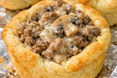Thumbnail for Cheesy Beef & Mushroom Biscuit Cups