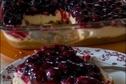 Thumbnail for Fresh Blueberry Cheesecake – Creamy, Elegant & Bursting with Flavor