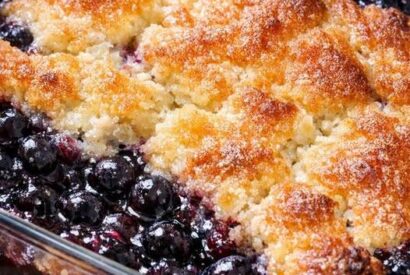 Thumbnail for Classic Blueberry Cobbler (Juicy, Buttery & Golden-Topped)