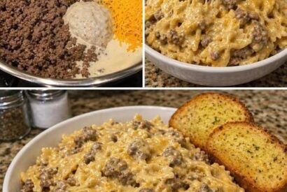 Thumbnail for Creamy Cheesy Ground Beef Bow Tie Pasta