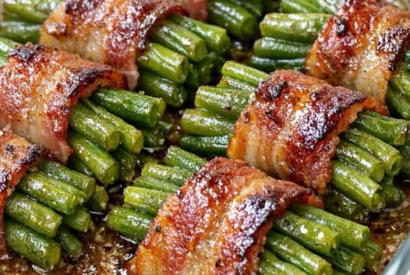 Thumbnail for Bacon-Wrapped Green Bean Bundles
