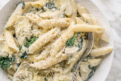 Thumbnail for Creamy Spinach & Artichoke Pasta