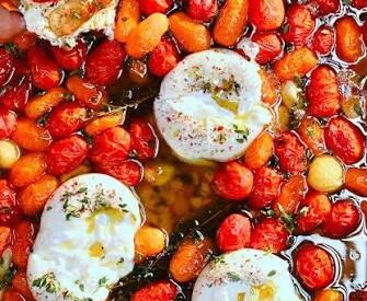 Thumbnail for Slow-Roasted Tomato Confit with Garlic, Herbs & Creamy Burrata